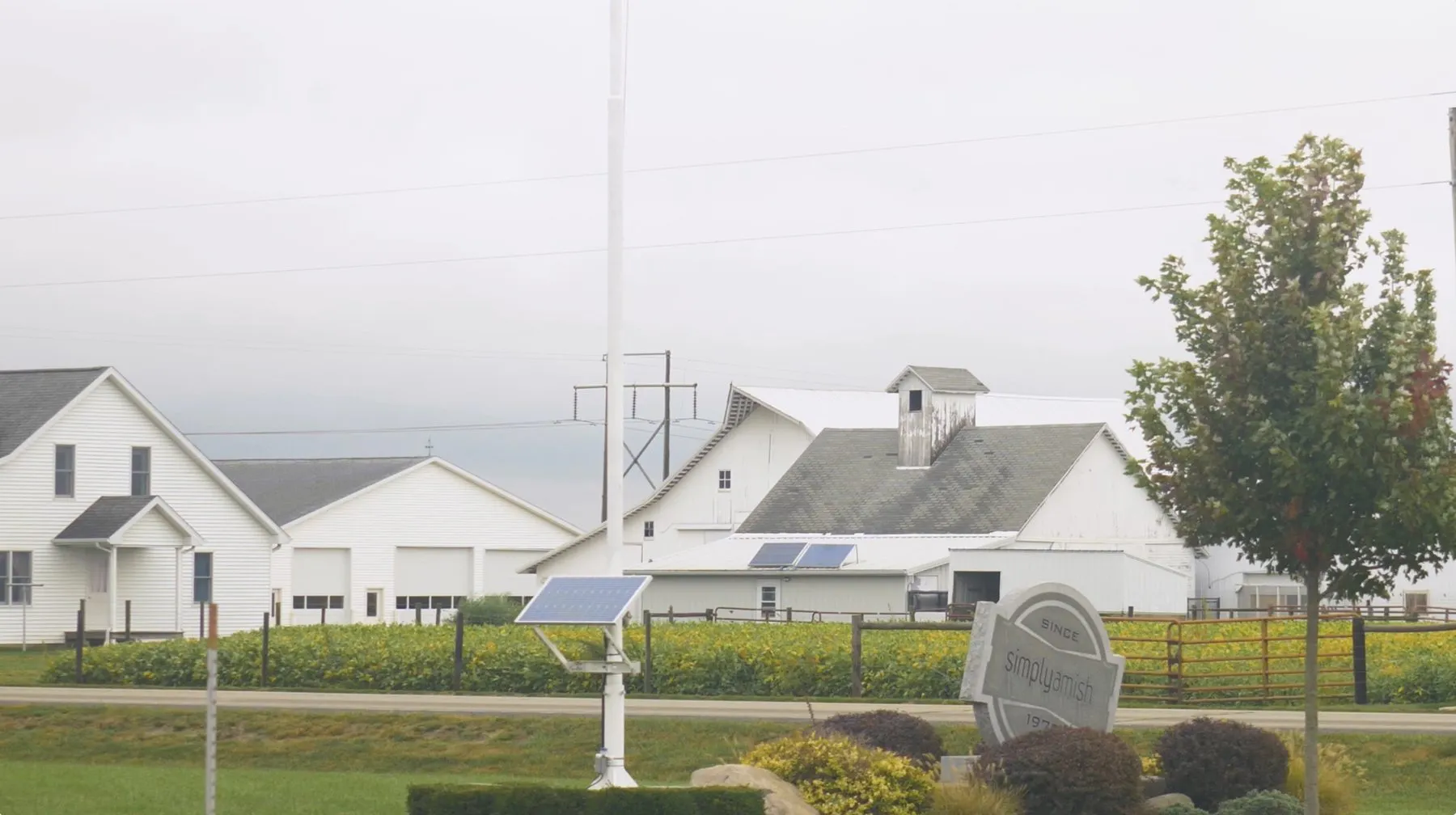 The Simply Amish home farm and workshops in the Midwest countryside